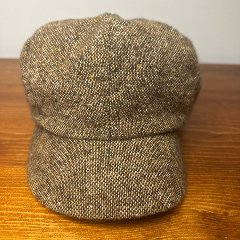Brown Wool Tweed HATTERDASHERY Seattle NEWSBOY Cabbie HAT Cap ADJUSTABLE Unisex